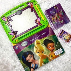 Disney Fairies Magical Drawing Pad w/Book, Spiral Memo Book, Miniature Card Set
